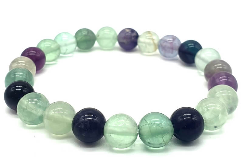 Bracciale elasticizzato pietre dure fluorite multicolore