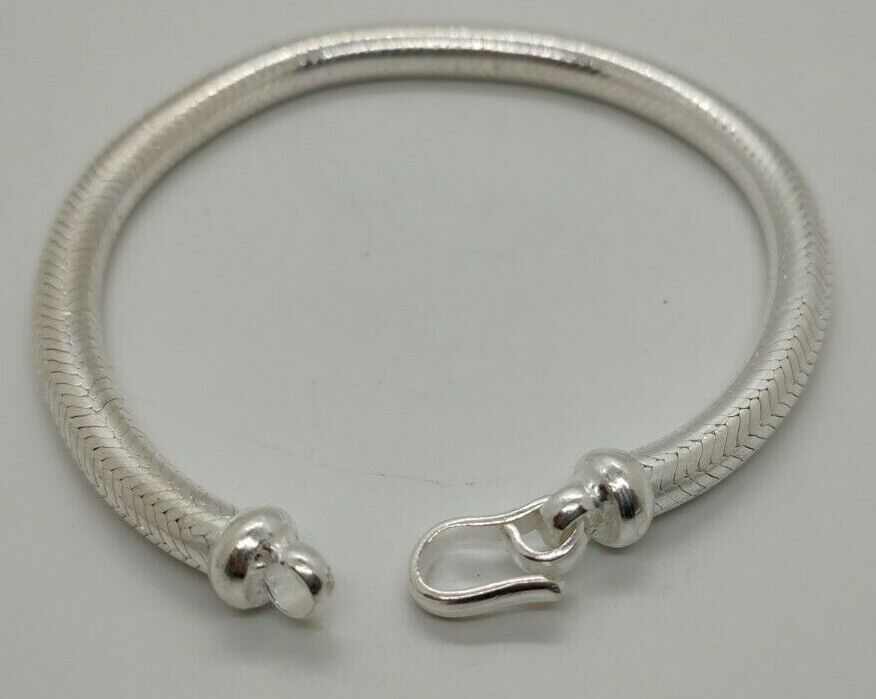 Men's rat tail snake bracelet in 700 K9 silver