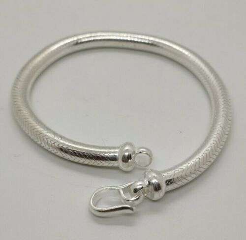 Men's rat tail snake bracelet in 700 K9 silver